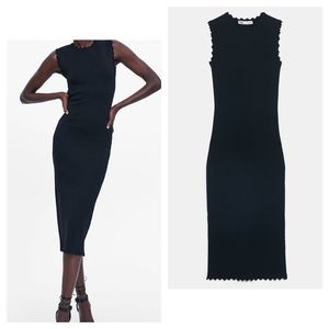 SCALLOPED KNIT DRESS